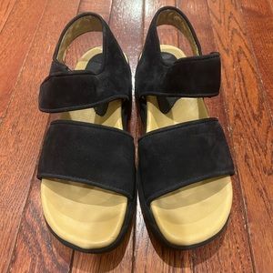 Natur Velcro Black Suede Double Band 8M W